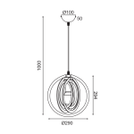ΚΡΕΜΑΣΤΟ ΦΩΤΙΣΤΙΚΟ 1ΧΕ27 ΑΝ.ΚΑΦΕ ΔΕΡΜΑ MDF D29XH100CM TRITON - Image 2