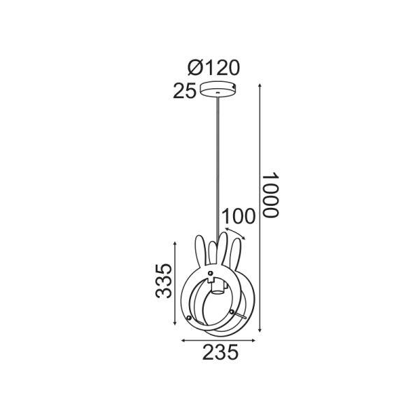 ΚΡΕΜΑΣΤΟ Φ/Σ 1ΧΕ27 ΚΟΥΝΕΛΑΚΙ MDF 24X10XH100CM FARMA - Image 2
