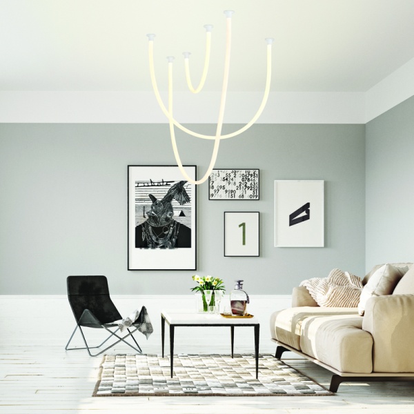 ΚΡΕΜΑΣΤΟ ΦΩΤΙΣΤΙΚΟ LED 60W 3000K 4000LM JUNGLE  ΛΕΥΚΟ ΣΙΛΙΚΟΝΗ IP20 L240,L170,L100CM - Image 2