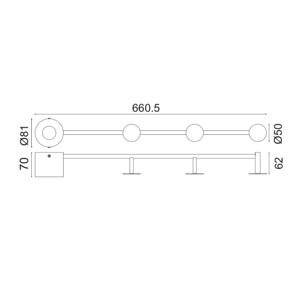ΕΠΙΤΟΙΧΟ Φ/Σ 1ΧΕ27 ΜΑΥΡΟ ΜΕΤΑΛΛΙΚΟ 66Χ7Χ8CM VALENTINO - Image 2