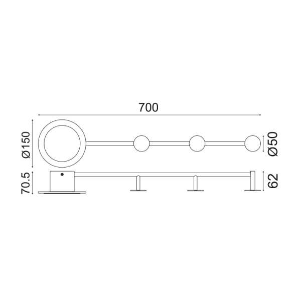 ΕΠΙΤΟΙΧΟ Φ/Σ LED 7W 3000K 560LM ΜΑΥΡΟ ΜΕΤΑΛΛΙΚΟ 70Χ7Χ15CM VALENTINO - Image 2