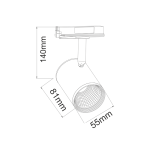 WHITE LED TRACK LIGHT 7W 3000K 2WIRES 24° 500LM 230V Ra80 - Image 2