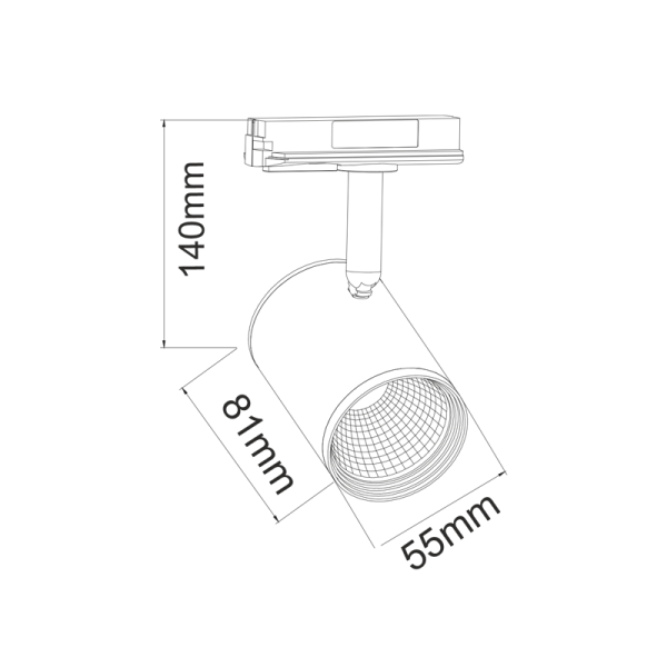 WHITE LED TRACK LIGHT 7W 3000K 2WIRES 24° 500LM 230V Ra80 - Image 2