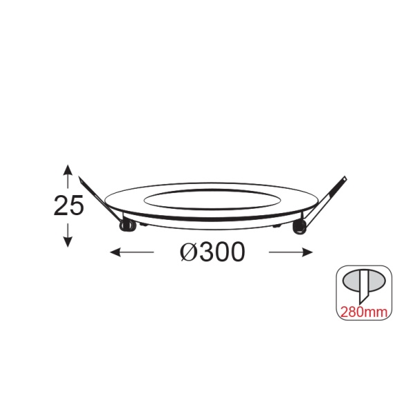 LED PANEL ΧΩΝ. ΣΤΡ. ΝΜ 26W 3.000K 1940Lm 230V Φ300 Ra80 - Image 2