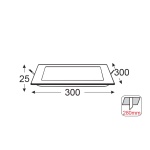 LED PANEL ΧΩΝ. ΤΕΤΡ. 26W 3.000K 1940Lm 230V 300mm Ra80 - Image 2