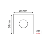 ΣΠΟΤ Νο619 ΤΕΤΡΑΓΩΝΟ ΣΤΡΟΓΓΥΛΟ ΜΑΥΡΟ ΑΛΟΥΜΙΝΙΟΥ 88x88 - Image 2