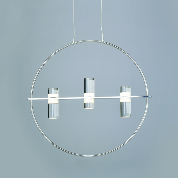 ΚΡΕΜΑΣΤΟ ΦΩΤΙΣΤΙΚΟ LED2835 12W ΧΡΩΜΙΟ ΑΛΟΥΜΙΝΙΟ 3000Κ 1080LM D53XH173CM IONIAN - Image 2