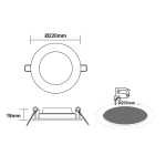 LED PANEL WHITE ROUND 22W 6500K 2400Lm  Φ220 230V AC Ra80 - Image 2