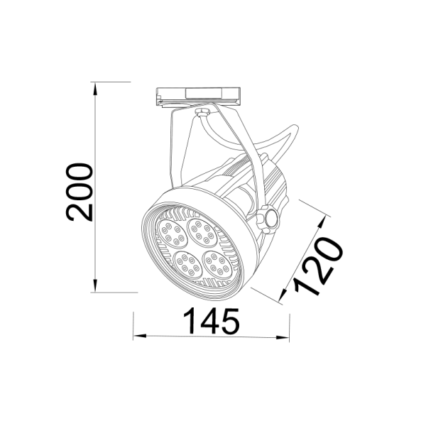 WHITE E27 PAR30 TRACK LIGHT 2WIRES (1PHASE) - Image 2