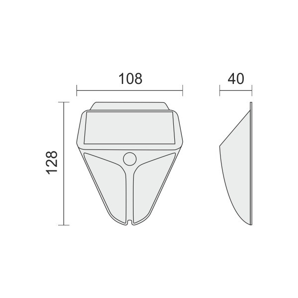 ΗΛΙΑΚΟ ΦΩΤΙΣΤΙΚΟ ΤΟΙΧΟΥ LED ΜΕ ΑΙΣΘΗΤΗΡΑ PIR 2W 6000K - Image 2