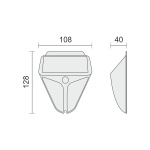 ΗΛΙΑΚΟ ΦΩΤΙΣΤΙΚΟ ΤΟΙΧΟΥ LED ΜΕ ΑΙΣΘΗΤΗΡΑ PIR 2W 3000K - Image 2