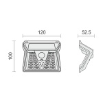ΗΛΙΑΚΟ ΦΩΤΙΣΤΙΚΟ ΤΟΙΧΟΥ LED ΜΕ ΑΙΣΘΗΤΗΡΑ PIR 2W 6000K - Image 2