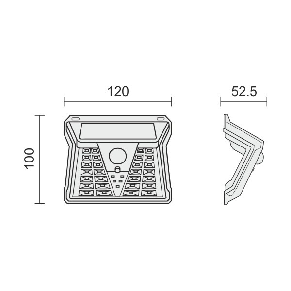 ΗΛΙΑΚΟ ΦΩΤΙΣΤΙΚΟ ΤΟΙΧΟΥ LED ΜΕ ΑΙΣΘΗΤΗΡΑ PIR 2W 3000K - Image 2