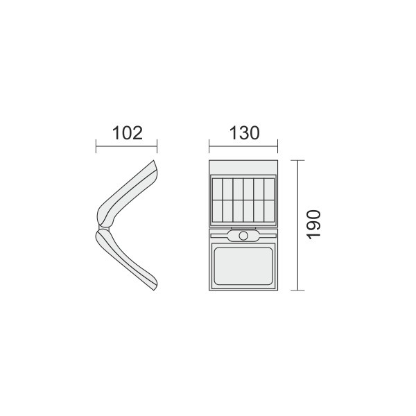 ΗΛΙΑΚΟ ΦΩΤΙΣΤΙΚΟ ΤΟΙΧΟΥ LED ΜΕ ΑΙΣΘΗΤΗΡΑ PIR 20W 6000K - Image 2
