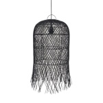 ΦΩΤΙΣΤΙΚΟ ΚΡΕΜΑΣΤΟ ΜΟΝΟΦΩΤΟ Ε27 MAX 60W Ø33x210mm RATTAN ΜΑΥΡΟ ARTE ILLUMINA KAI