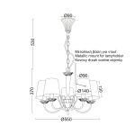 ΚΡΕΜΑΣΤΟ ΦΩΤΙΣΤΙΚΟ 5XE14 ΠΑΤΙΝΑ - ΓΚΡΙ ΑΜΠΑΖΟΥΡ Φ54cm AVIGNON - Image 3