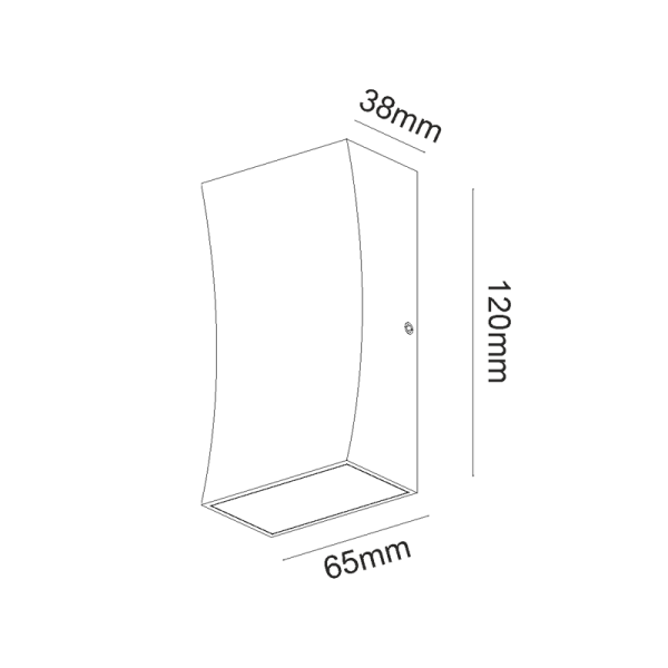 LED HP WALL LUMINAIRE 6W 180LM 89° 230V AC 3.000K DARK GREY CRI80 IP65 30.000HRS - Image 3