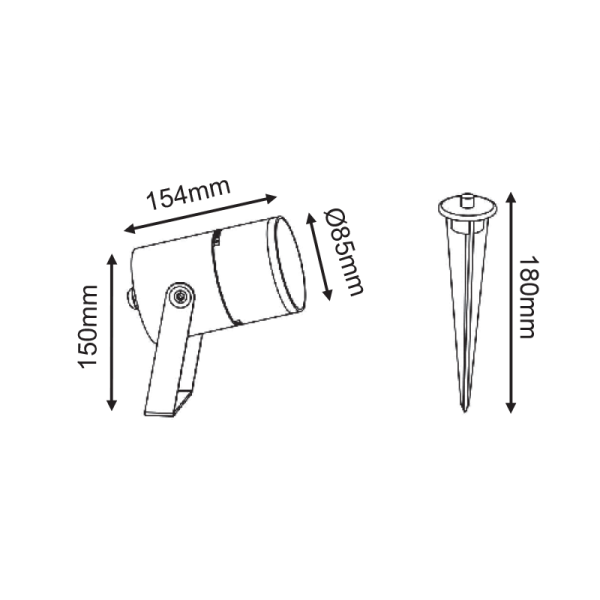 LED COB SPOT LUMINAIRE 9W 300LM 15-50° 230V AC 3.000K DARK GREY CRI80 IP65 30.000HRS - Image 3