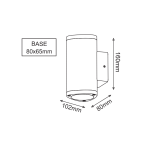 LED HP WALL LUMINAIRE 6W 300LM 50° 230V AC 3.000K DARK GREY CRI80 IP54 30.000HRS - Image 3