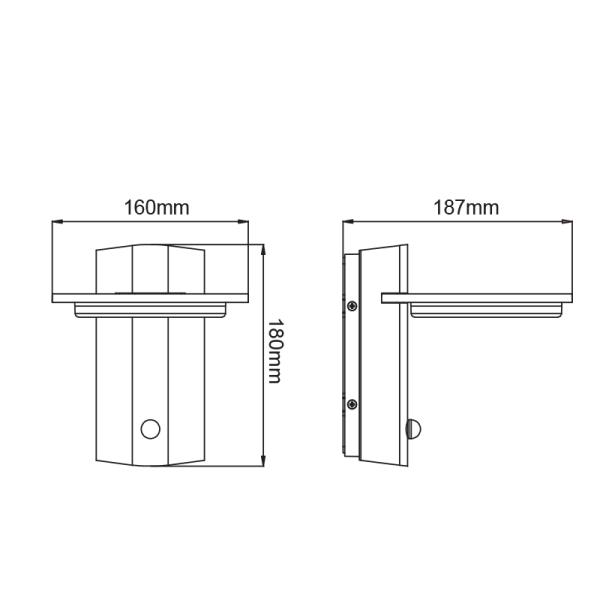 LED SMD WALL SENSOR LUMINAIRE 7W 440LM 145° 230V AC 3.000K DARK GREY CRI80 IP54 30.000HRS - Image 3