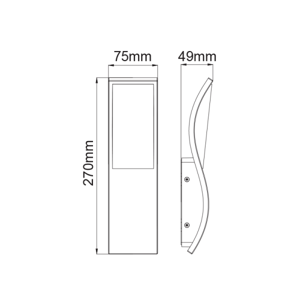 LED SMD WALL LUMINAIRE 7W 520LM 120° 230V AC 3.000K DARK GREY CRI80 IP65 30.000HRS - Image 3