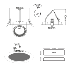 WHITE LED RECESSED MOVABLE LUMINAIRE 30W 3000K 60° 2400LM 230V Ra80 - Image 3