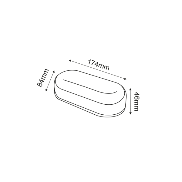 LED PC WHITE WALL LUMINAIRE 230V AC IP66 12W 1070lm 4000K 120° Ra80 - Image 3