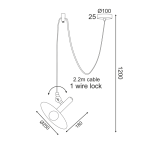 ΚΡΕΜΑΣΤΟ ΦΩΤΙΣΤΙΚΟ 1ΧE14 ΚΑΦΕ ΜΕΤΑΛΛΙΚΟ D25XH220CM WAKANDA - Image 3