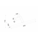 ΕΠΙΤΟΙΧΟ Φ/Σ LED 8W 3000K 520LM ΧΡΩΜΙΟ ΑΝΟΞ.ΑΤΣΑΛΙ IP44 40X12X19CM  ARIA - Image 2