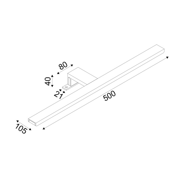 Φ/Σ ΕΠΙΠΛΟΥ LED 8W 3000K 520LM VOIR ΧΡΩΜΙΟ ΜΕΤ/ΚΟ IP44 50X4X10,5CM - Image 3