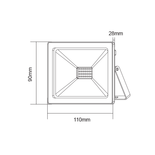 BLACK LED SMD FLOOD LUMINAIRE IP66 20W BLUE 230V - Image 2