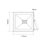 BLACK LED SMD FLOOD LUMINAIRE IP66 50W BLUE 230V - Image 2