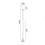 ΚΡΕΜΑΣΤΟ ΦΩΤΙΣΤΙΚΟ LED 5W 3000K 400LM FINO  ΧΡΥΣΟ ΜΕΤ/ΚΟ IP20 D3XD5,3XH220CM - Image 3