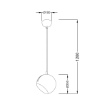 ΚΡΕΜΑΣΤΟ ΦΩΤΙΣΤΙΚΟ 1ΧΕ27 ΜΕΤΑΛΛΙΚΟ ΛΕΥΚΟ Φ20XH120CM HOSTA - Image 3