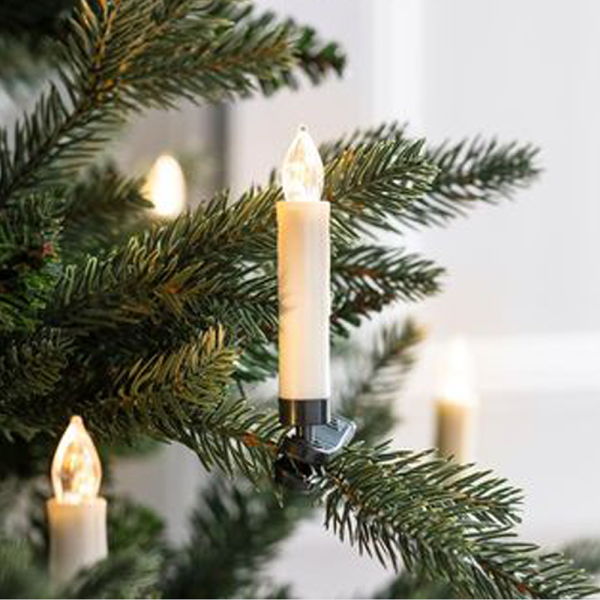 "10 WHITE MINI CLIPS CANDLES", 10*1  LED ΛΑΜΠ. ΜΠΑΤ. (10*AAA), IR CONTROL., WW,IP20, φ1.5X10.5cm - Image 2
