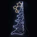 "HALF XMAS TREE", 252&200LED ΕΠΙΣT ΣΧΕΔ 7mΜΟΝΟΚ. ΦΩΤ+ΛΑΜ ΣΕΙΡ,CW+ΚΙΤΡ ΣΤΑΘ,IP44,750x200CM,1.5m ΤΡ