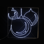 "THREE CHRISTMAS BALL",414 LED ΕΠΙΣΤΗΛ ΣΧΕΔ. 11.5m ΜΟΝΟΚ. ΦΩΤΟΣ,CW ΣΤΑΘ,IP44,120x120CM,1.5m ΤΡΟΦ.