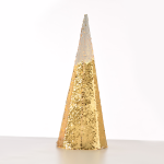 "CHAMPAGNE GOLD & WHITE SEQUIN CONE TREE" 20 WW LED ΛΑΜΠ. ΜΠΑΤ. 3ΧΑΑ,IP20 Φ18.5Χ50CM