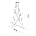 ΚΡΕΜΑΣΤΟ ΦΩΤΙΣΤΙΚΟ LED 60W 3000K 4200LM NAAVA ΜΑΥΡΟ ΑΛΟΥΜΙΝΙΟ IP20 102X15X110CM - Image 3