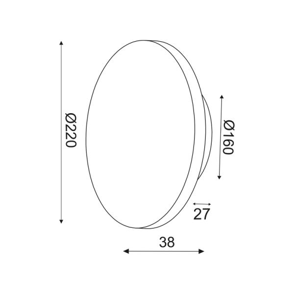ΕΠΙΤ Φ/Σ LED 10W 3000Κ ΑΠΟΧΡ.ΣΚΟΥΡ ΞΥΛΟΥ MDF ΚΥΚΛ Φ22XH3,6CM ECLIPSE - Image 3