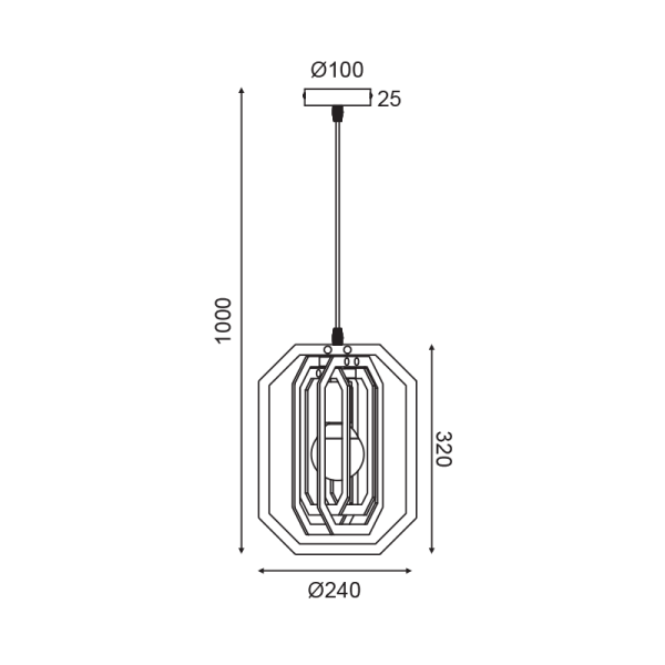 ΚΡΕΜΑΣΤΟ ΦΩΤΙΣΤΙΚΟ 1ΧΕ27 ΑΝ.ΚΑΦΕ ΔΕΡΜΑ MDF D24XH100CM TRITON - Image 3