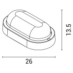 ΦΩΤΙΣΤΙΚΟ ΤΟΙΧΟΥ ΟΒΑΛ LED 18W 260X135X58 3000K IP54 ΛΕΥΚΗ PLUS ARTE ILLUMINA - Image 2