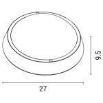ΦΩΤΙΣΤΙΚΟ ΤΟΙΧΟΥ ΣΤΡΟΓΓΥΛΟ LED 24W Φ270X93 4000K IP65 ΛΕΥΚΗ PLUS ARTE ILLUMINA - Image 2
