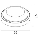 ΦΩΤΙΣΤΙΚΟ ΤΟΙΧΟΥ ΣΤΡΟΓΓΥΛΟ LED 18W Φ200X55 12/24V AC/DC 6500K IP54 ΛΕΥΚΟ PLUS ARTE ILLUMINA - Image 2