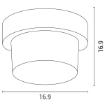 ΑΠΛΙΚΑ ΤΟΙΧΟΥ ΣΤΡΟΓΓΥΛΗ LED 12W Φ169X100 3000K IP65 ΜΑΥΡΗ PRO ARTE ILLUMINA - Image 2