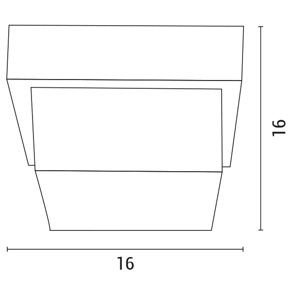 ΑΠΛΙΚΑ ΤΟΙΧΟΥ ΤΕΤΡΑΓΩΝΗ LED 12W 160X160X100 3000K IP65 ΜΑΥΡΗ PRO ARTE ILLUMINA - Image 2