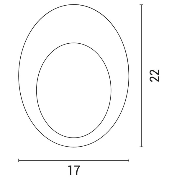 ΑΠΛΙΚΑ ΤΟΙΧΟΥ ΟΒΑΛ LED 12W 1020Lm 169X219X55 IP54 ΓΚΡΙ PRO ARTE ILLUMINA - Image 2