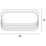 ΑΠΛΙΚΑ ΤΟΙΧΟΥ ΟΒΑΛ LED 12W 240X120X45 3000K IP54 ΓΚΡΙ PRO ARTE ILLUMINA - Image 2