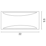 ΑΠΛΙΚΑ ΤΟΙΧΟΥ ΟΒΑΛ E27 MAX 10W LED 220X99X100 IP54 ΓΚΡΙ PRO ARTE ILLUMINA - Image 2
