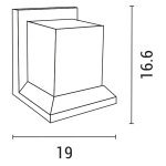 ΑΠΛΙΚΑ ΤΟΙΧΟΥ Ε27 190X166,5X166 IP54 ΓΚΡΙ ARTE ILLUMINA - Image 2